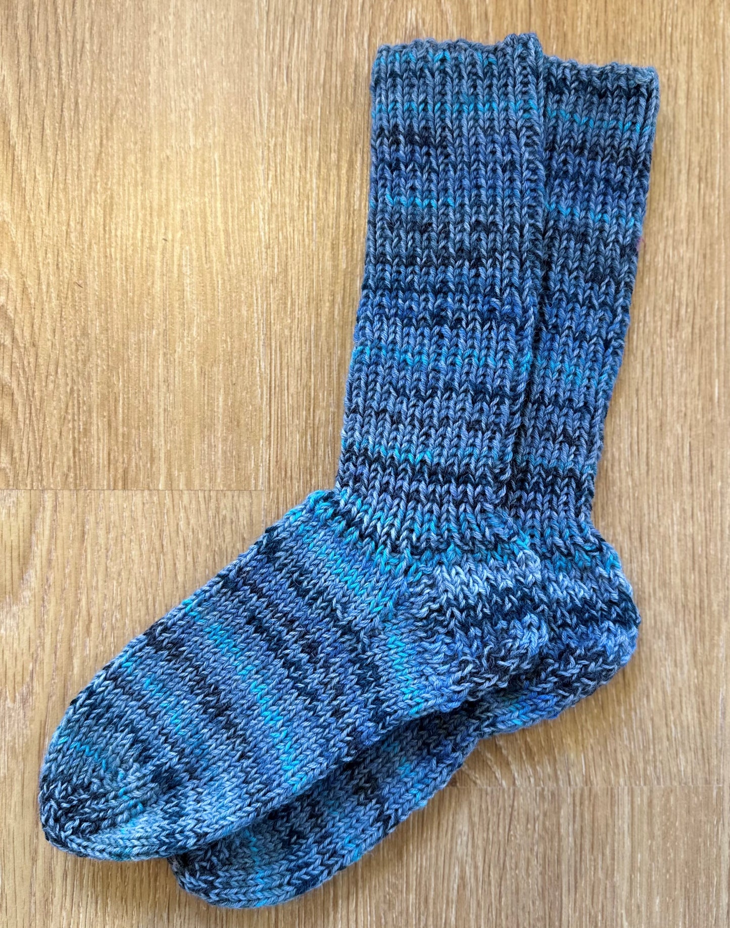 Damen I Wollsocken I Socken I blau gemustert
